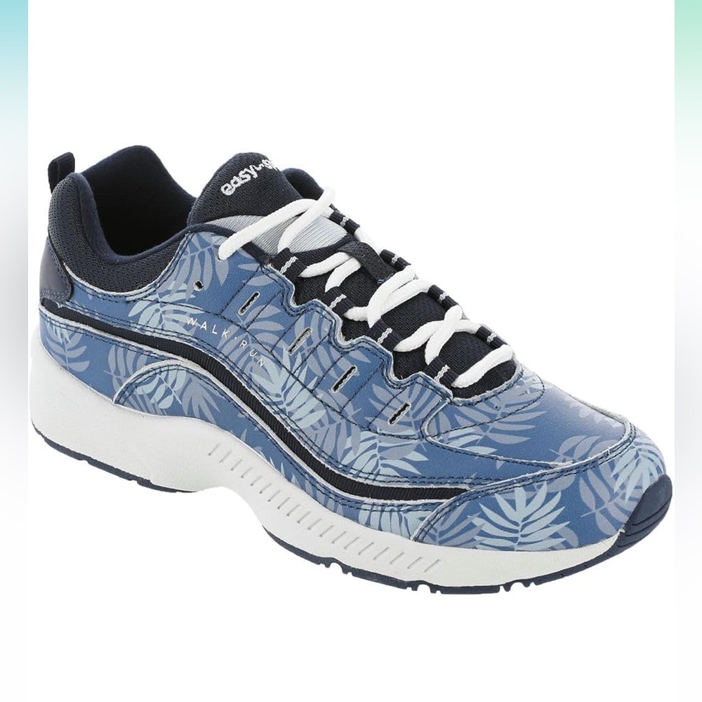 NEW Easy Spirit Blue Palm Print